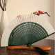 moon fan 6.6 inch exquisite solid color female fan Chinese style bamboo handle folding fan