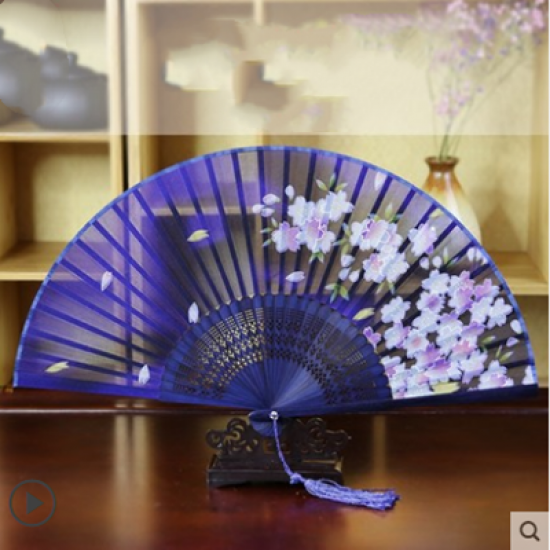  Japanese style folding fan Chinese style women's silk fan folding fan gift antique