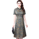 Silk dress summer new Chinese style brand retro high waist long silk dress women