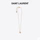 YSL/ Ms Saint Laurent gold letter twist pendant metal necklace