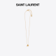 YSL/ Ms Saint Laurent gold letter twist pendant metal necklace