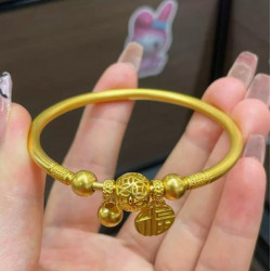 Rui 2024 new 999 gold fashion gold bead bracelet