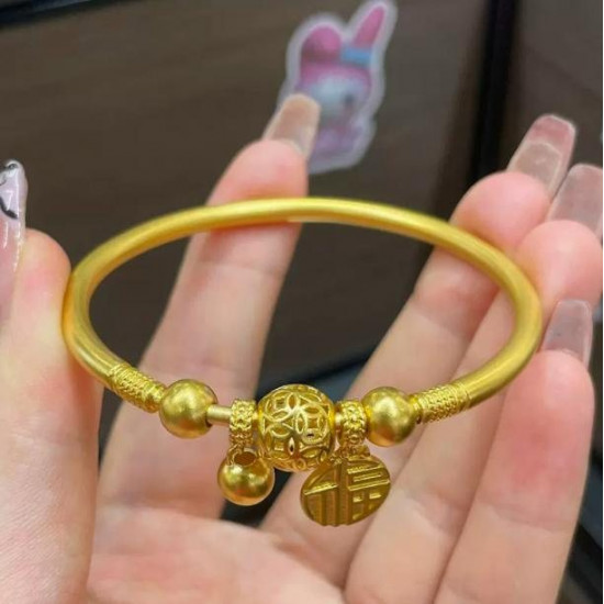 Rui 2024 new 999 gold fashion gold bead bracelet