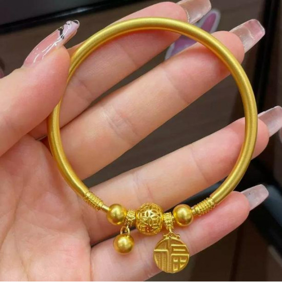 Rui 2024 new 999 gold fashion gold bead bracelet