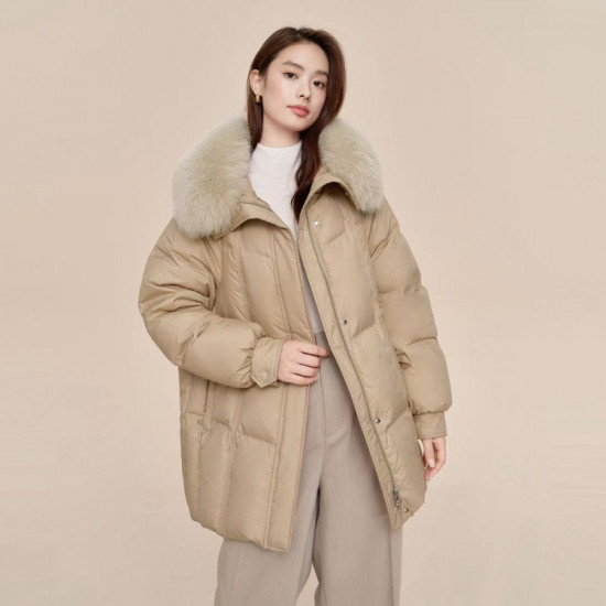 Winter city women's lapel down jacket