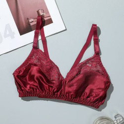 Unwired lace red ballet underwear