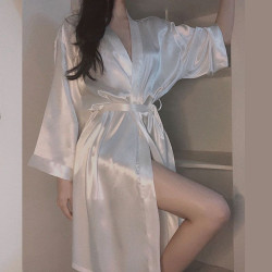 Ice silk bathrobe pajamas